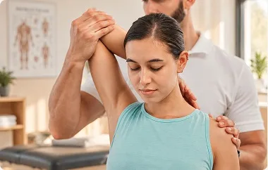 A person learning mindfulness and relaxation techniques